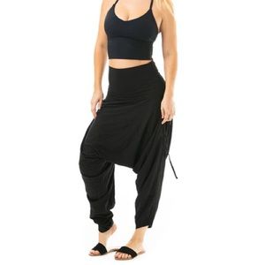 Buddha pants San Fran organic cotton harem pant jersey knit black medium